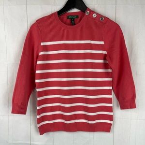 Lauren Ralph Lauren Pink Crew Neck Sweater Size M